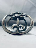 One Of The Most Unique 4 Arms Vintage Native American Navajo Sterling Silver Turquoise Bracelet-Nativo Arts