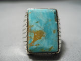 Huge Heavy Me's Native American Navajo Royston Turquoise Sterling Silver Ring-Nativo Arts