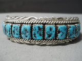 Impressive Vintage Native American Navajo Sleeping Beauty Turquoise Sterling Silver Bracelet Old-Nativo Arts