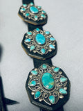 Very Important Vintage Native American Navajo Verdy Jake Turquoise Sterling Silver Concho Belt-Nativo Arts