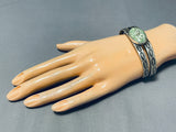 Bold Orvil Jack Turquoise Vintage Native American Navajo Sterling Silver Bracelet-Nativo Arts