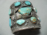 Native American 300 Grams Big Best Vintage Men's Navajo Turquoise Sterling Silver Bracelet-Nativo Arts