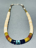 Native American Impressive Vintage Santo Domingo Serpentine Sterling Silver Necklace-Nativo Arts
