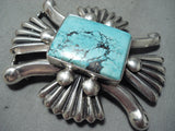 One Of The Best Vintage Native American Navajo Orville Tsinnie Turquoise Sterling Silver Buckle-Nativo Arts