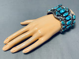 One Of The Most Unique Vintage Native American Navajo Turquoise Sterling Silver Bracelet-Nativo Arts