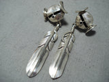 Expressive Navajo Sterling Silver Dangle Earrings Native American-Nativo Arts