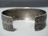 Tremendous Vintage Native American Navajo Turquoise Sterling Silver Bracelet Old-Nativo Arts