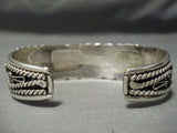 Quality Detailed!! Vintage Native American Navajo Squared Turquoise Sterling Silver Bracelet-Nativo Arts