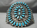 Magnificent Vintage Native American Navajo Towering Turquoise Sterling Silver Bracelet-Nativo Arts