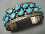 Quality Dan Sandoval Vintage Native American Navajo Sky Blue Turquoise Sterling Silver Bracelet-Nativo Arts