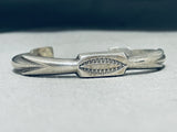 Thicker Detailed Vintage Native American Navajo Sterling Silver Bracelet-Nativo Arts