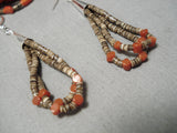 Native American Important Jose Coriz Santo Domingo Coral Sterling Silver Necklace-Nativo Arts