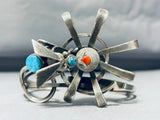 One Of The Most Unique Ever Native American Navajo Turquoise Sterling Silver Bracelet-Nativo Arts