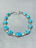 Fabulous Vintage Native American Navajo Morenci Turquoise Sterling Silver Bracelet-Nativo Arts