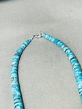 Native American One Of The Best Ever Santo Domingo Turquoise Disc Sterling Silver Necklace-Nativo Arts