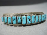 Stunning Vintage Native American Navajo Sleeping Beauty Turquoise Sterling Silver Bracelet-Nativo Arts