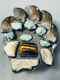 Biggest Powerful Vintage Native American Navajo Turquoise Bear Sterling Silver Bracelet-Nativo Arts