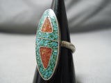 Expressive Vintage Navajo Turquoise Sterling Silver Ring Native American Old-Nativo Arts