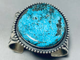 Ocean Boulder Turquoise Native American Navajo Sterling Silver Heavy Bracelet-Nativo Arts