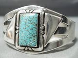 Native American Unique Triangular Silver Sterling Silver Turquoise Flank Bracelet Old-Nativo Arts