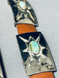 Very Rare Starbursting Vintage Native American Navajo Turquoise Sterling Silver Concho Belt-Nativo Arts
