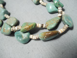 Native American Amazing Santo Domingo Green Turquoise Heishi Sterling Silver Necklace-Nativo Arts