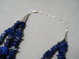 Native American Important Vintage Santo Domngo Lapis Turquoise Sterling Silver Necklace-Nativo Arts