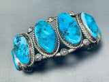 Thicker Authentic Vintage Native American Navajo Turquoise Sterling Silver Bracelet-Nativo Arts