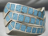 Triple Stacking Vintage Native American Navajo Zuni Turquoise Sterling Silver Bracelet Old-Nativo Arts