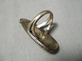 Rare!! Vintage Navajo Cerillos Turquoise Sterling Silver Ring Old Native American-Nativo Arts