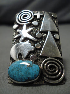 Important Navajo Alex Sanchez Sterling Silver Turquoise Native American Ring-Nativo Arts