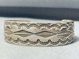 Sensational Native American Navajo Sterling Silver Bracelet Signed J. Nelson-Nativo Arts