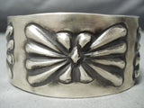 Astonishing Navajo Wide Sterling Silver Bracelet Native American-Nativo Arts