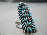 Expert Turquoise Work Vintage Zuni Native American Sterling Silver Ring-Nativo Arts