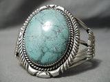 Opulent Vintage Native American Navajo Carico Lake Turquoise Sterling Silver Bracelet-Nativo Arts