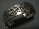 Striking Vintage Navajo John Begay Sterling Silver Native American Bracelet Old-Nativo Arts