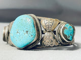 Butterfly Concho Vintage Native American Navajo Turquoise Sterling Silver Bracelet-Nativo Arts