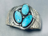 Native American Amazing Vintage Santo Domingo Turquoise Sterling Silver Bracelet Signed-Nativo Arts