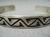Native American Fantastic Vintage Hopi Sterling Silver Rug Designs Bracelet-Nativo Arts