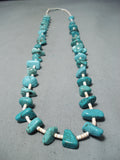 Impressive Vintage Navajo Turquoise Sterling Silver Necklace Old Native American-Nativo Arts