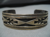 Amazing Vintage Navajo Robert Gene Sterling Silver Native American Bracelet Old-Nativo Arts