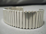 Important Vintage Native American Navajo Hand Tooled Alex Sanchez Sterling Silver Bracelet Old-Nativo Arts