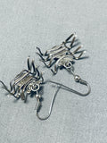 Unforgettable Vintage Native American Navajo Sterling Silver Spider Earrings-Nativo Arts