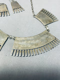 Stunning Vintage Native American Zuni Blue Gem Turquoise Sterling Silver Necklace & Earring Set-Nativo Arts
