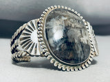 Fog Black Agate Vintage Native American Navajo Sterling Silver Bracelet-Nativo Arts