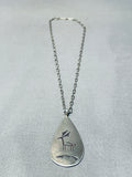 Stunning Vintage Native American Navajo Sterling Silver Deer Necklace-Nativo Arts
