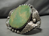 Tremendous Vintage Native American Navajo Green Turquoise Sterling Silver Bracelet-Nativo Arts
