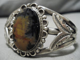 Museum Quality Vintage Native American Navajo Petrified Wood Sterling Silver Bracelet-Nativo Arts