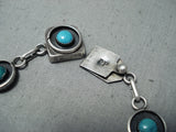 Incredible Vintage Native American Navajo Blue Green Turquoise Sterling Silver Bracelet-Nativo Arts