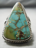 Important Vintage Native American Navajo Damale Turquoise Sterling Silver Ring-Nativo Arts